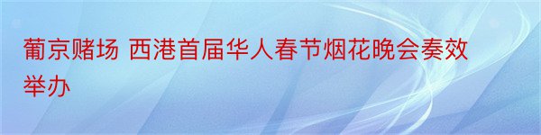 葡京赌场 西港首届华人春节烟花晚会奏效举办